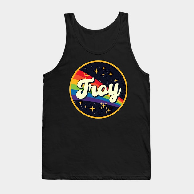 Troy // Rainbow In Space Vintage Style Tank Top by LMW Art
